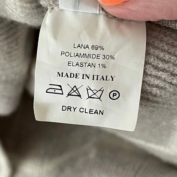 Amina Rubinacci Made In Italy Long Sleeve Wool Blend Chevron Sweater Dress 42 6 - Picture 7 of 7